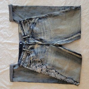 Banjara Women's Skinny Jeans Size 26 Floral Embroidery